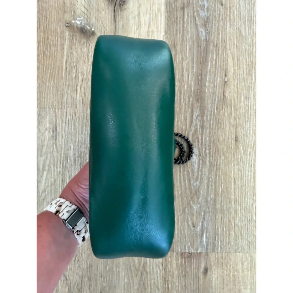 Coach Madison Shoulder Bag 16 Womens Small Green Quilted Leather CA086 Excellent